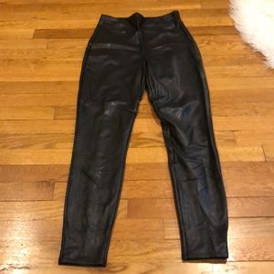 Super high rise stretch leather legging